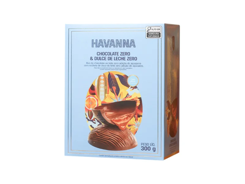 Ovo da Páscoa de chocolate e doce de leite zero açúcar. O produto está disponível na loja Havanna.